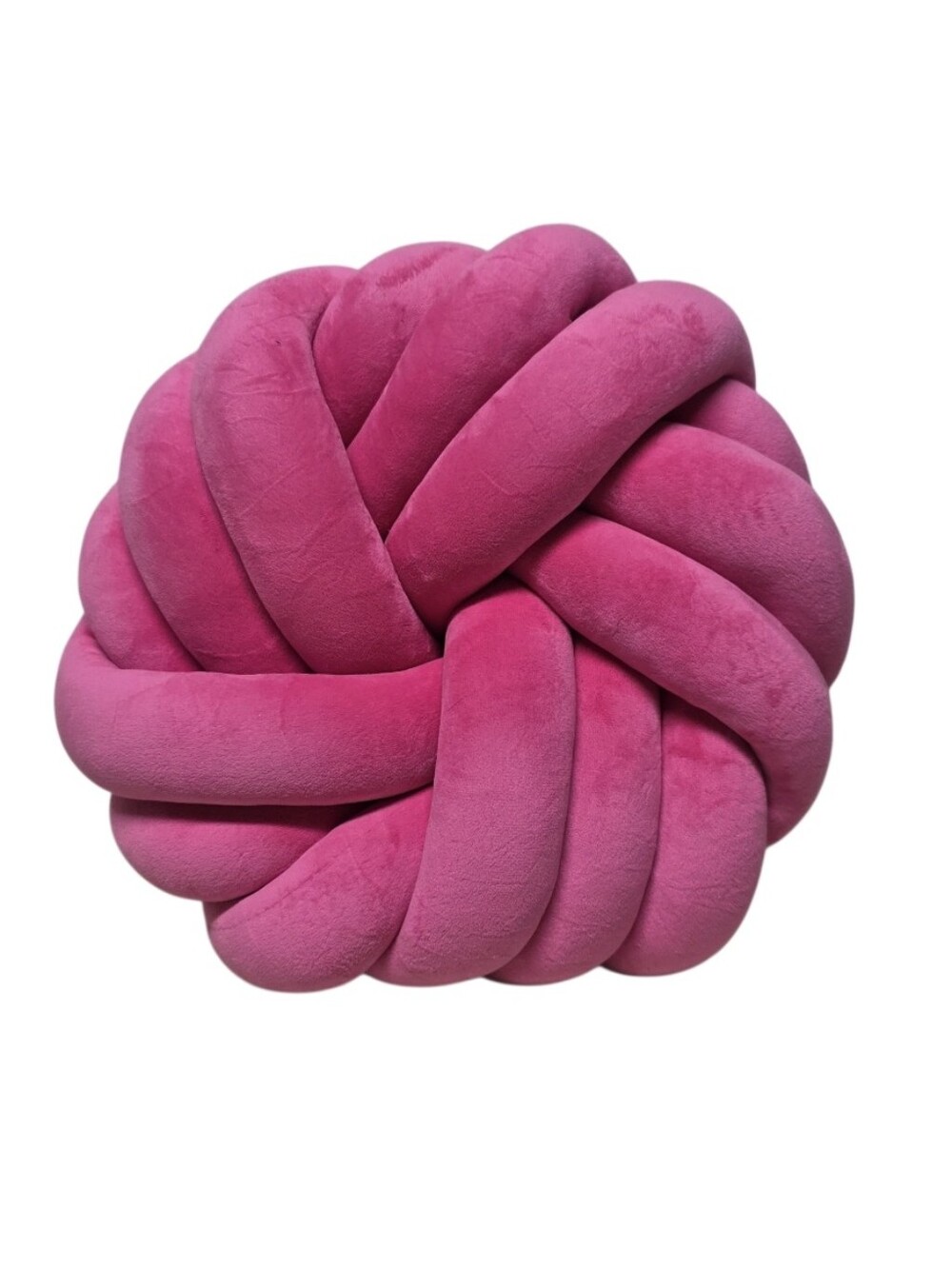 Decorative Tubular Knot Throw Pillow. Pink Bubble Gum, Barbie